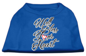 Well Bless Your Heart Screen Print Dog Shirt Blue Xxxl (20)