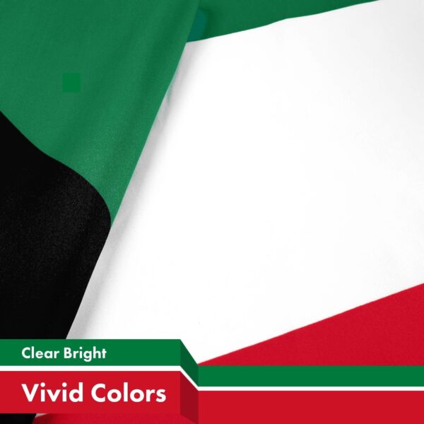 G128 3 Pack: Kuwait Kuwaiti Flag | 3x5 Ft | LiteWeave Pro Series Printed 150D Polyester | Country Flag, Indoor/Outdoor, Vibrant Colors, Brass Grommets, Thicker and More Durable Than 100D 75D Poly - Image 3