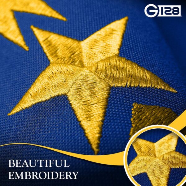 G128 5 Pack: Indiana IN State Flag | 3x5 Ft | Embroidered 220GSM SPUN POLYESTER - Embroidered Stars, Sewn Stripes, Brass Grommets, Indoor/Outdoor, Vibrant Colors, Heavy Duty SPUN POLYESTER - Image 3