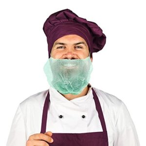 EZGOOGZ Disposable Beard Nets for Men 18  Pack of 100 Green Beard Covers for Men Thin PPE Beard Cover Protector with Elastic Band Kitchen Beard Guard for Restaurant Barbershop Beard Net Protector