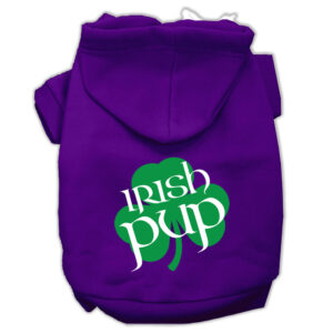 Irish Pup Screen Print Pet Hoodies Purple Size Xs (8)