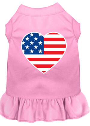 American Flag Heart Screen Print Dress Light Pink Xxxl (20)