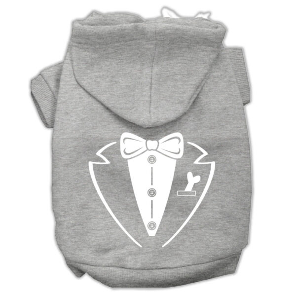 Tuxedo Screen Print Pet Hoodies Grey Size Xxl (18)