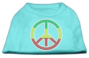 Rasta Peace Sign Shirts Aqua Xxxl(20)