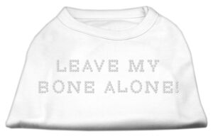 Leave My Bone Alone! Rhinestone Shirts White Xxxl(20)
