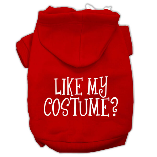 Like My Costume? Screen Print Pet Hoodies Red Size S (10)