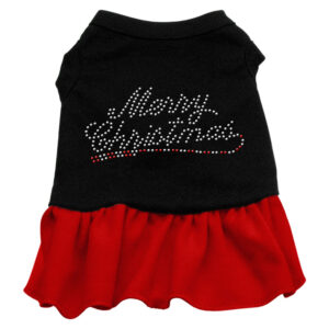 Merry Christmas Rhinestone Dress Black With Red Xxxl
