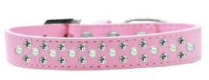 Sprinkles Dog Collar Pearl And Clear Crystals Size 18 Light Pink