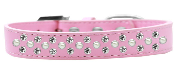 Sprinkles Dog Collar Pearl And Clear Crystals Size 18 Light Pink