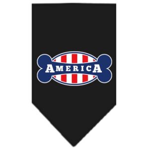 Bonely In America Screen Print Bandana Black Small