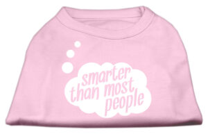 Smarter Then Most People Screen Printed Dog Shirt   Light Pink Xxl