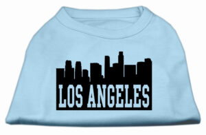 Los Angeles Skyline Screen Print Shirt Baby Blue Xl