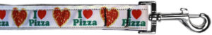 Pizza Party Nylon Pet Leash 5/8in By 4ft