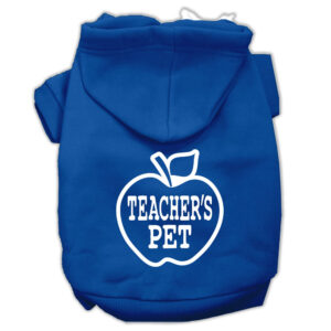 Teachers Pet Screen Print Pet Hoodies Blue Size Xxxl(20)