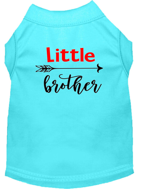 Little Brother Screen Print Dog Shirt Aqua Xxxl