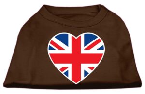 British Flag Heart Screen Print Shirt Brown Xl (16)