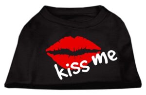 Kiss Me Screen Print Shirt Black  Lg