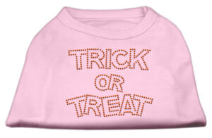 Trick Or Treat Rhinestone Shirts Light Pink Xs