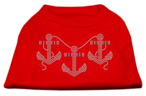 Rhinestone Anchors Shirts Red Xxxl(20)