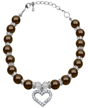 Heart And Pearl Necklace Chocolate Lg (10-12)