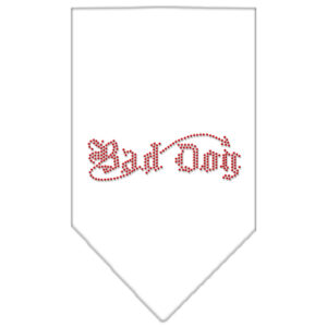 Bad Dog Rhinestone Bandana White Small