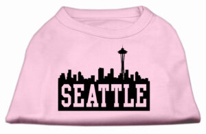 Seattle Skyline Screen Print Shirt Light Pink Xxl