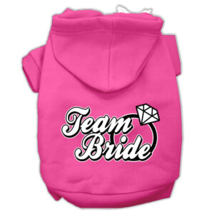 Team Bride Screen Print Pet Hoodies Bright Pink Size Xxxl (20)
