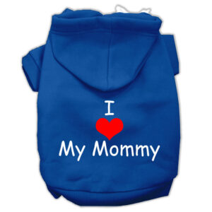 I Love My Mommy Screen Print Pet Hoodies Blue Size Xxxl (20)