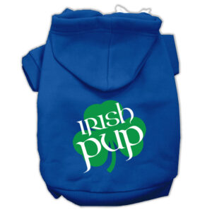 Irish Pup Screen Print Pet Hoodies Blue Size Xl (16)