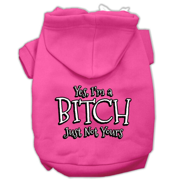 Yes Im A Bitch Just Not Yours Screen Print Pet Hoodies Bright Pink Size Lg (14)