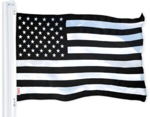G128 - USA Black and White Flag 150D Polyester 3x5 FT Printed Flag - Protest Flag Brass Grommets Indoor/Outdoor - Much Thicker More Durable Than 100D 75D Polyester