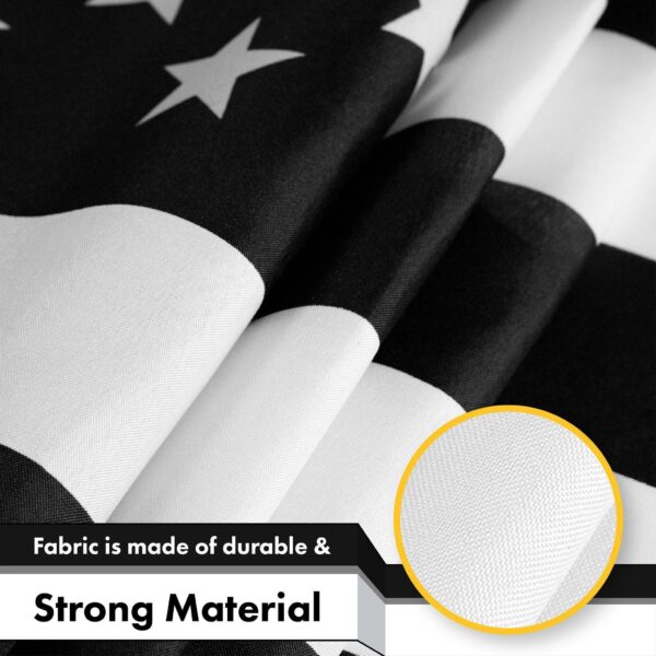 G128 - USA Black and White Flag 150D Polyester 3x5 FT Printed Flag - Protest Flag Brass Grommets Indoor/Outdoor - Much Thicker More Durable Than 100D 75D Polyester - Image 4