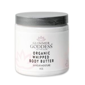 Organic Whipped Body Butter  Rose Lavender Vegan 24 Hr Hydration Less Stretch Marks All Skin Types Child Safe Organic 8 oz