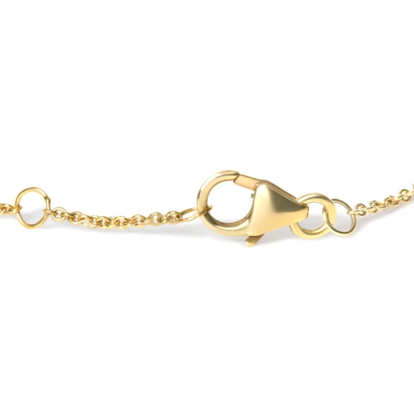 10K Yellow Gold Blue Sapphire and Diamond Accent Evil Eye Station Link Bracelet  (H-I Color, I1-I2 Clarity) - Size 7" - Image 3