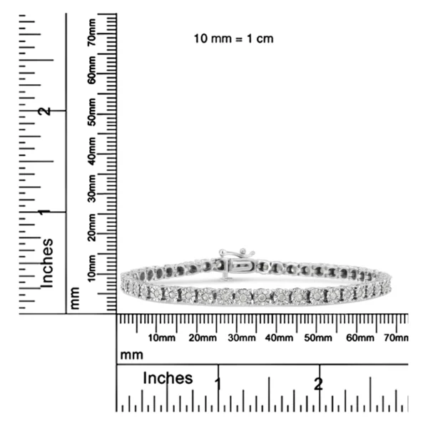 .925 Sterling Silver 1.0 Cttw Diamond Spiral Wave Curved-Link 7" Tennis Bracelet (I-J Color, I3 Clarity) - Image 6