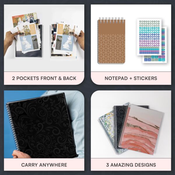 Aesthetic Planner Academic Year July 2024   June 2025 8.5 x11 with Weekly and Monthly Calendar pages   Daily Planner for Office Teacher Student Work (Black) - Image 4