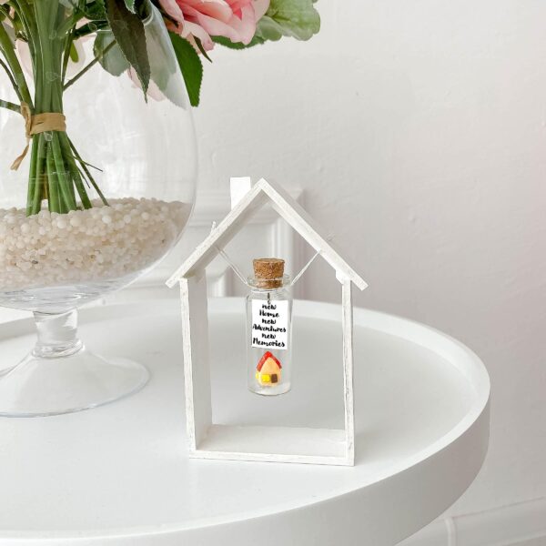 Tiny Magical Message in a Bottle Gift Idea   Classy Inspirational Gifts for Him and Her   Unique Presents for Women and Men (Colorful House   New Home New Adventures New Memories in Wooden Frame) - Image 5
