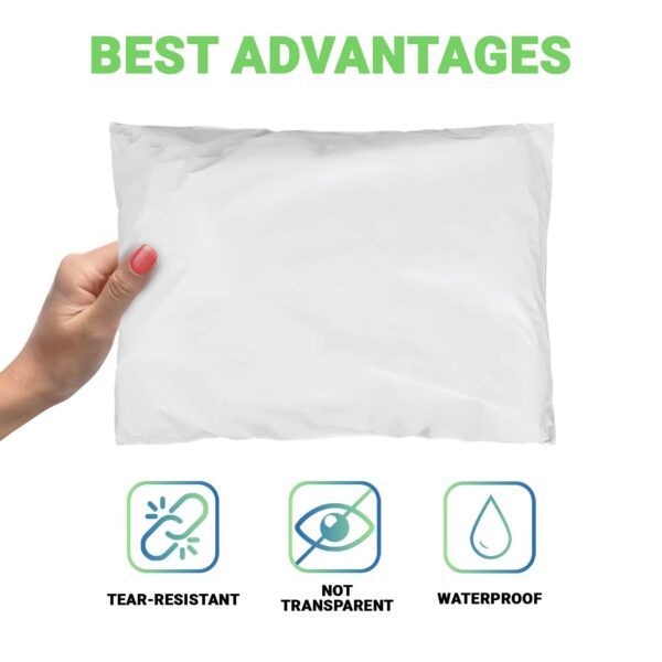 Amiff White Poly Mailers 6 x 9 Peel and Seal Poly Shipping Bags for Small Business Pack of 50 Waterproof Shipping Envelopes for Clothing 2 Mil TearProof Plastic Mailing Bags for Shipping - Image 4