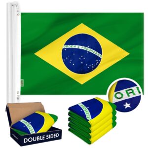 Brazil Brazilian Flag 3x5 Ft 5-Pack Double-sided Embroidered Polyester By G128