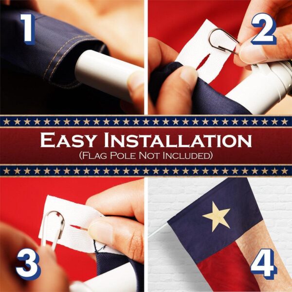 G128 3 Pack: Texas Tea-Stained Flag | 1x1.5 Ft | ToughWeave Pro Series Pole Sleeve Embroidered 420D Polyester | Embroidered Design, Indoor/Outdoor, High Quality, NO Flagpole Included - Image 7