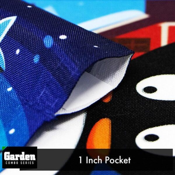 G128 Combo Pack: Garden Flag Stand Black 36x16 Inch & Garden Flag Welcome Three Penguins 12x18 Inch - Image 4