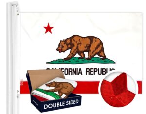 California CA State Flag 4x6FT Double Sided Embroidered 210D Polyester
