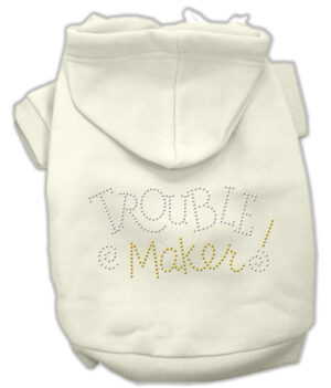 Trouble Maker Rhinestone Hoodies Cream Xxxl(20)