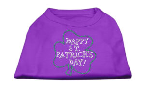 Happy St Patrick's Day Rhinestone Shirts Purple M