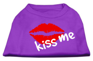 Kiss Me Screen Print Shirt Purple Xxxl
