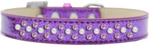 Sprinkles Ice Cream Dog Collar Pearl And Light Pink Crystals Size 14 Purple
