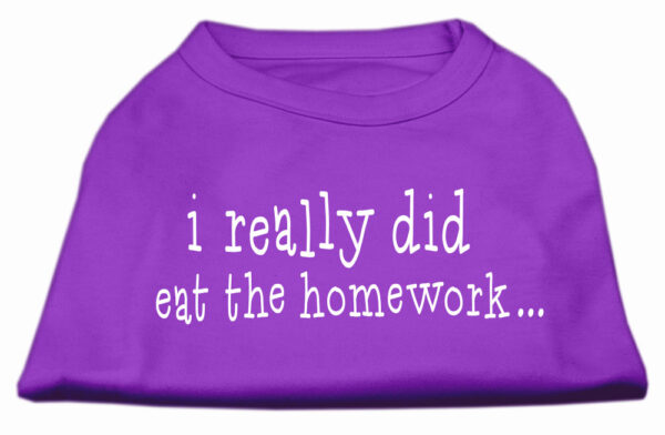 I Really Did Eat The Homework Screen Print Shirt Purple S (10)