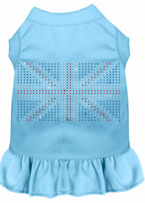 Rhinestone British Flag Dress Baby Blue Sm