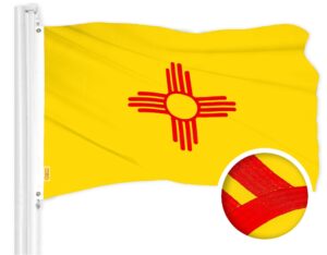 G128 New Mexico State Flag | 2.5x4 Ft | ToughWeave Series Embroidered 300D Polyester | Embroidered Design, Indoor/Outdoor, Brass Grommets