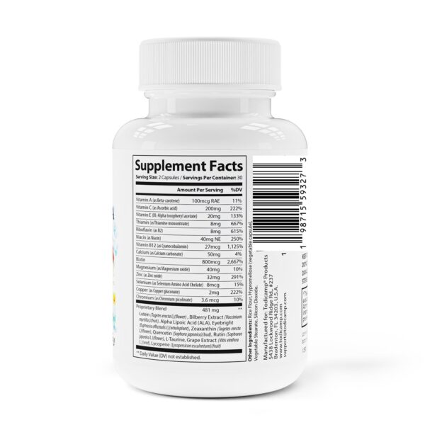 Macular Support Eye Health Vitamins & Vision Supplements Lutein 400mg Zeaxanthin 10mg Eyebright Herb Lycopene Supplement & Bilberry Supplement for Eyes Eye Vitamins for Seniors & Adults - Image 2